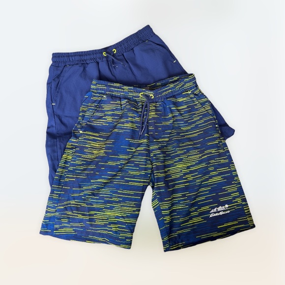 Eddie Bauer Boys 2-Pack Hybrid Shorts As1, Alpha, L, Regular, Orange Camo/Navy